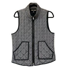 Andree by Unit EUC size S houndstooth preppy puffer vest full zip classic chic